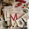Лен лимитированная коллекция Christmas купон 135*33см Гирлянда 10 двусторонних флажков