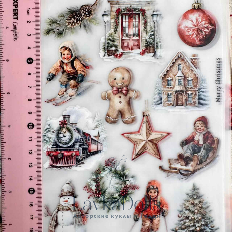 Термонаклейки лист А5 для рукоделия Merry Christmas 