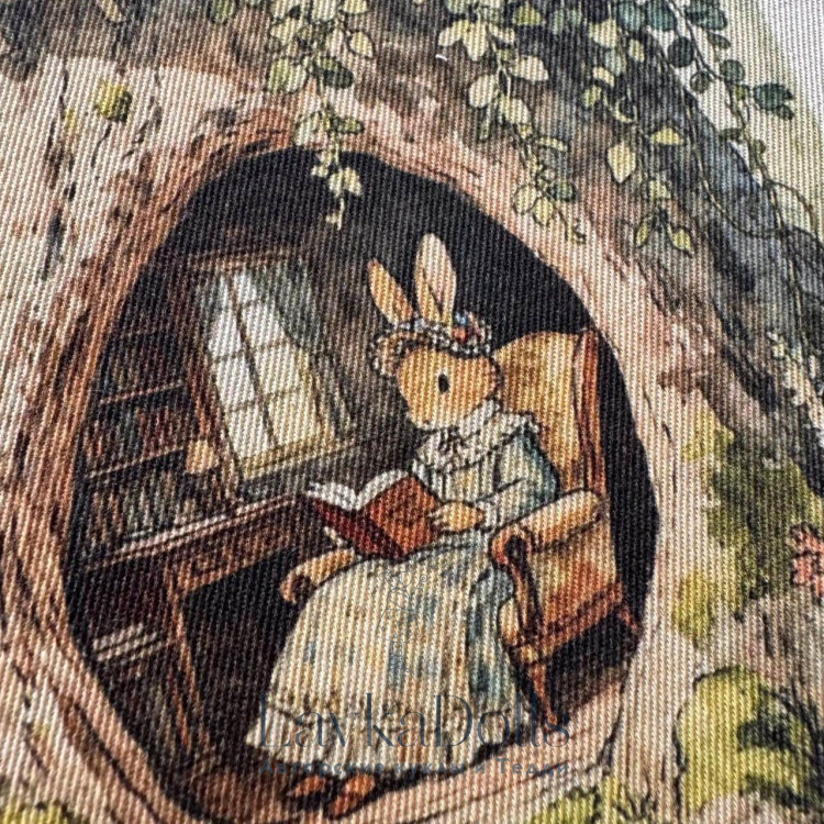 Постер Сказки, купон на холсте 17*28см Зайка читает книгу