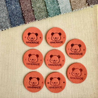 Бирка Hand Made из П/У кожи d25мм цвет Медный